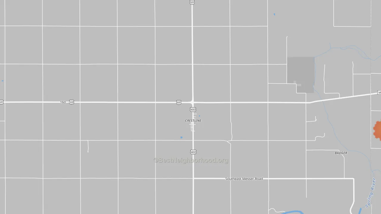 Bike Grade map of Crestline, KS