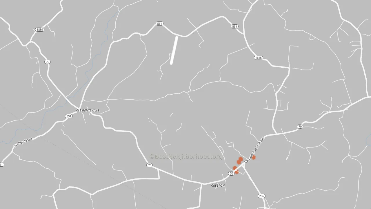 Bike Grade map of Creston, KY