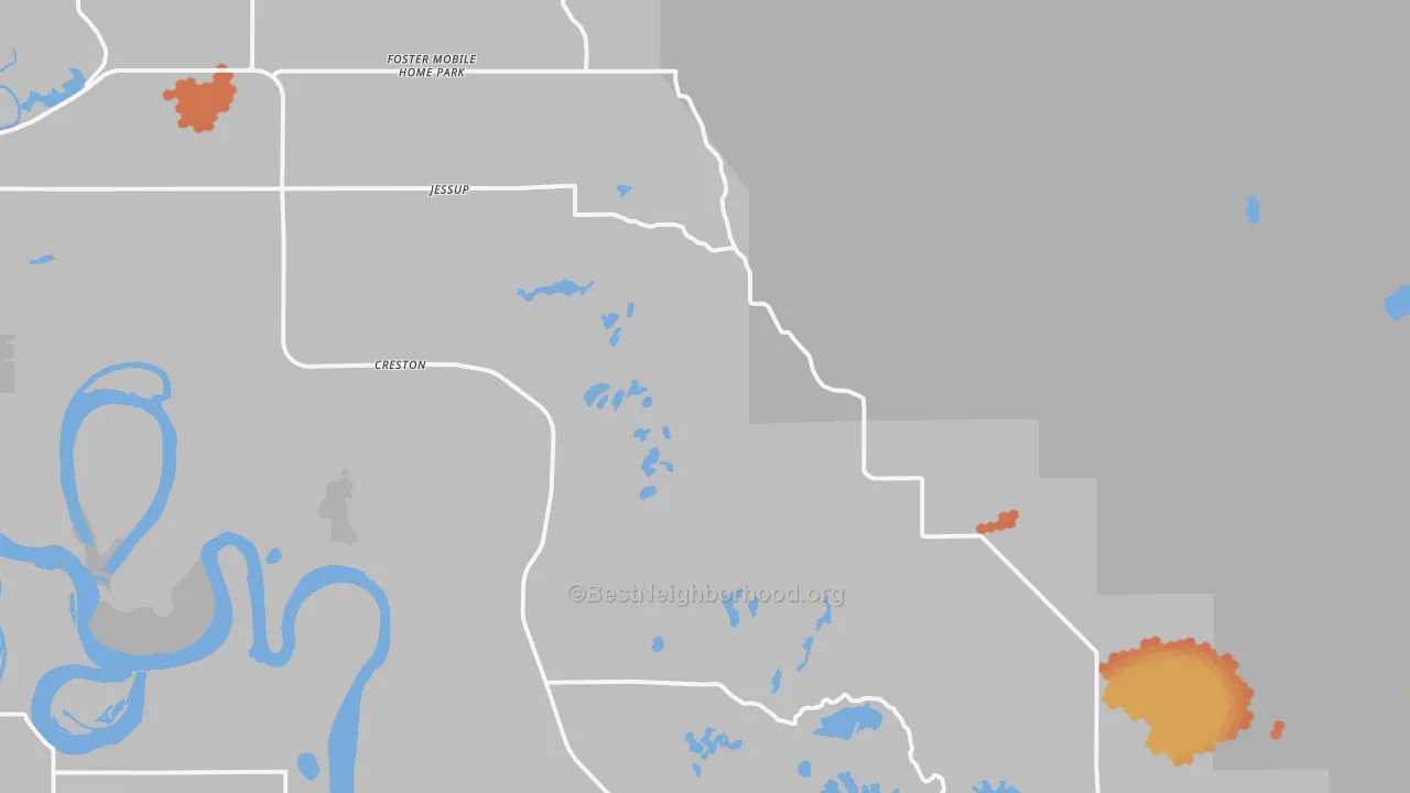 Bike Grade map of Creston, MT