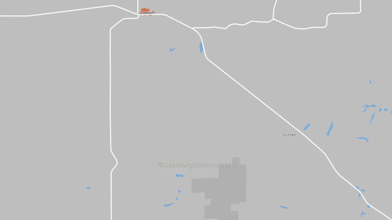 Bike Grade map of Creston, WA