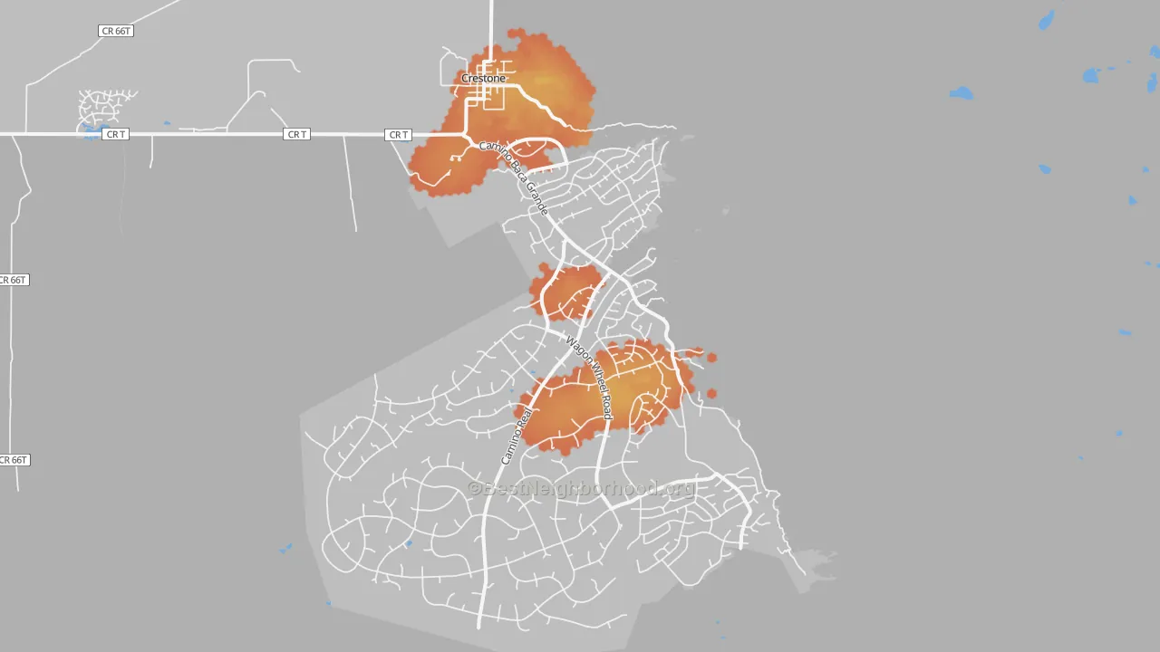 Bike Grade map of Crestone, CO