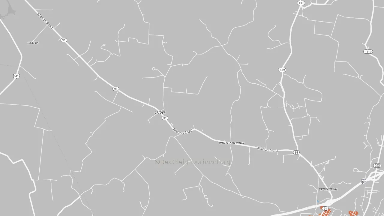 Bike Grade map of Crider, KY