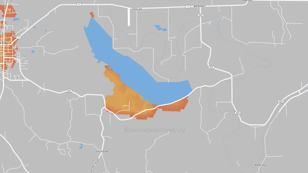 Bike Grade map of Crigler, AR