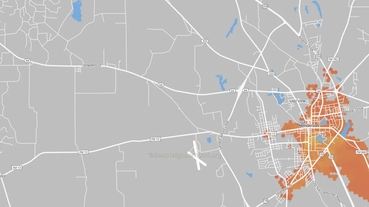 Bike Grade map of Crimcrest, TX