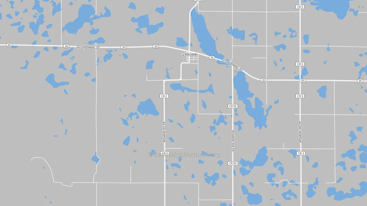 Bike Grade map of Crocker, SD