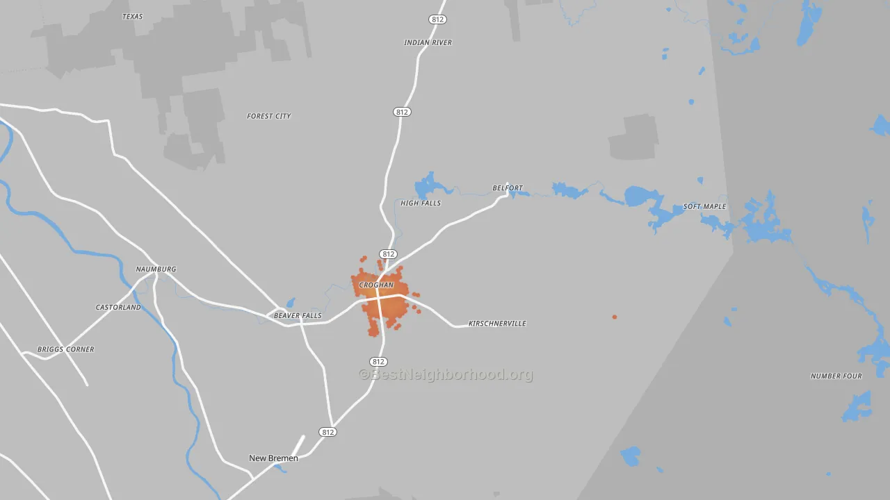 Bike Grade map of Croghan, NY