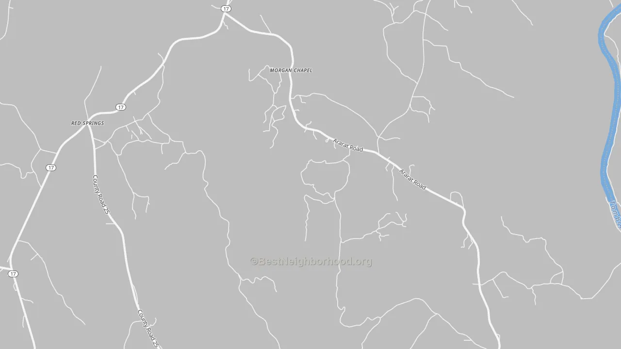 Bike Grade map of Cromwell, AL