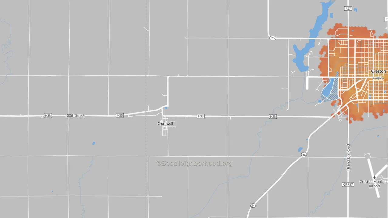 Bike Grade map of Cromwell, IA