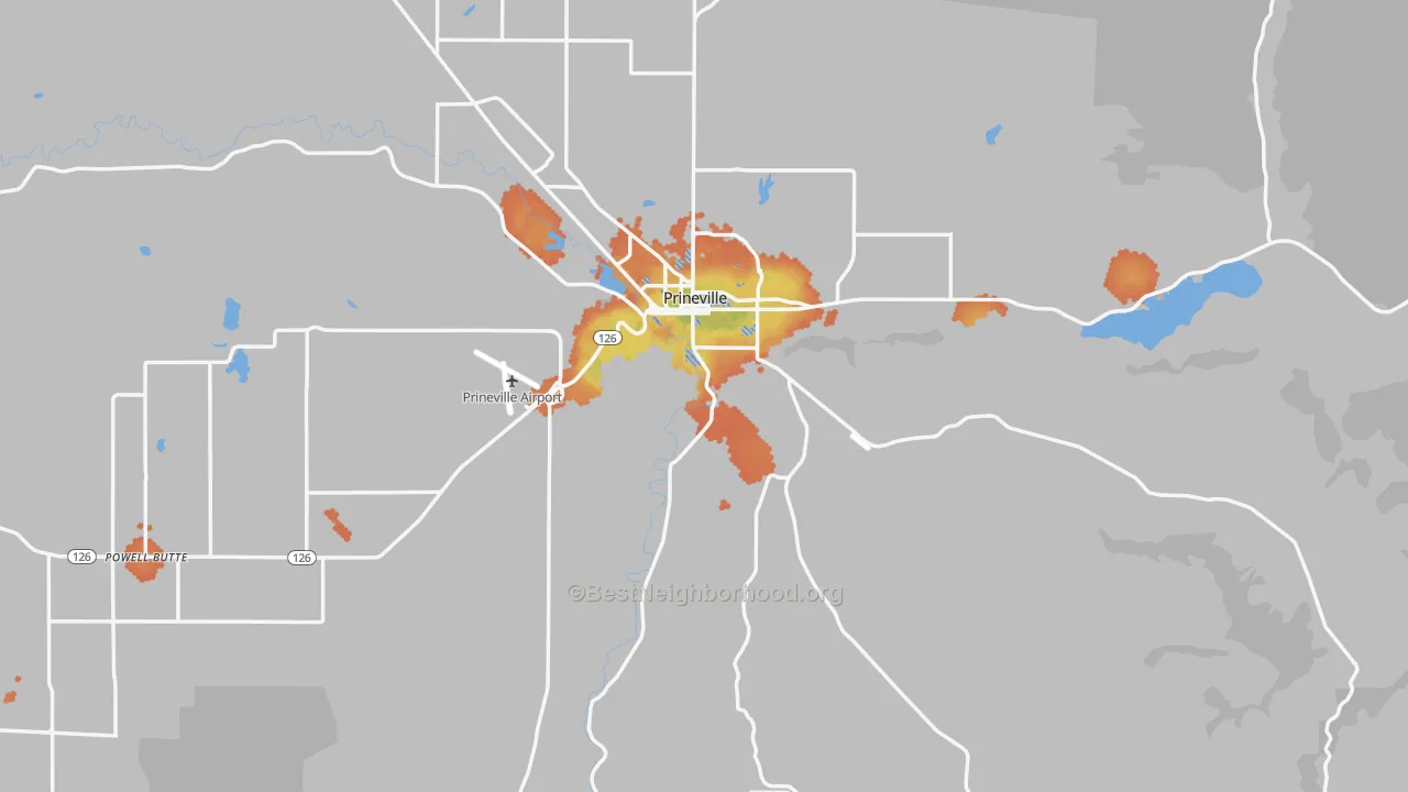 Bike Grade map of Crook County, OR