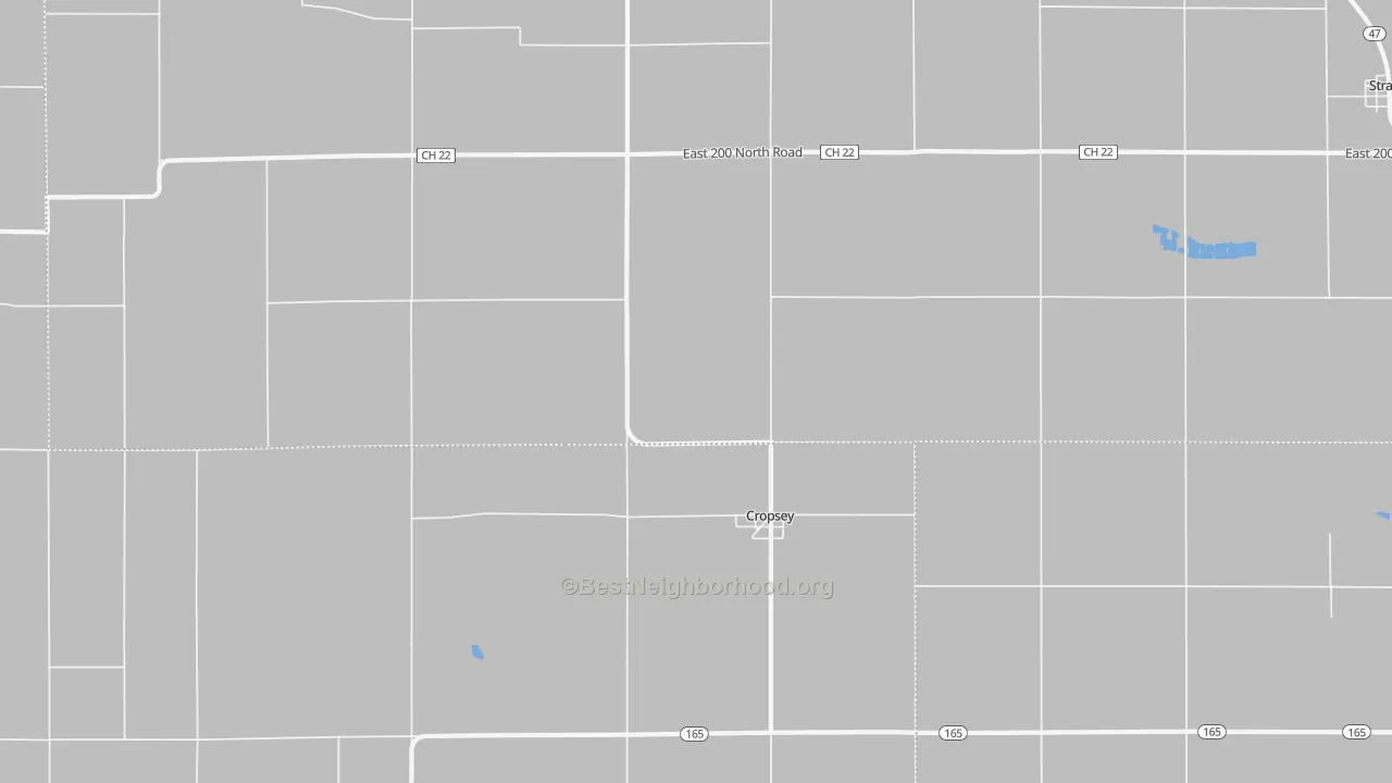 Bike Grade map of Cropsey, IL