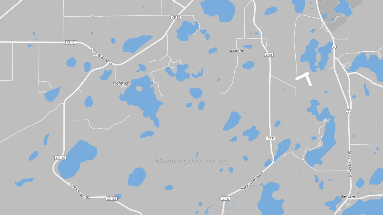 Bike Grade map of Crosby Beach, MN