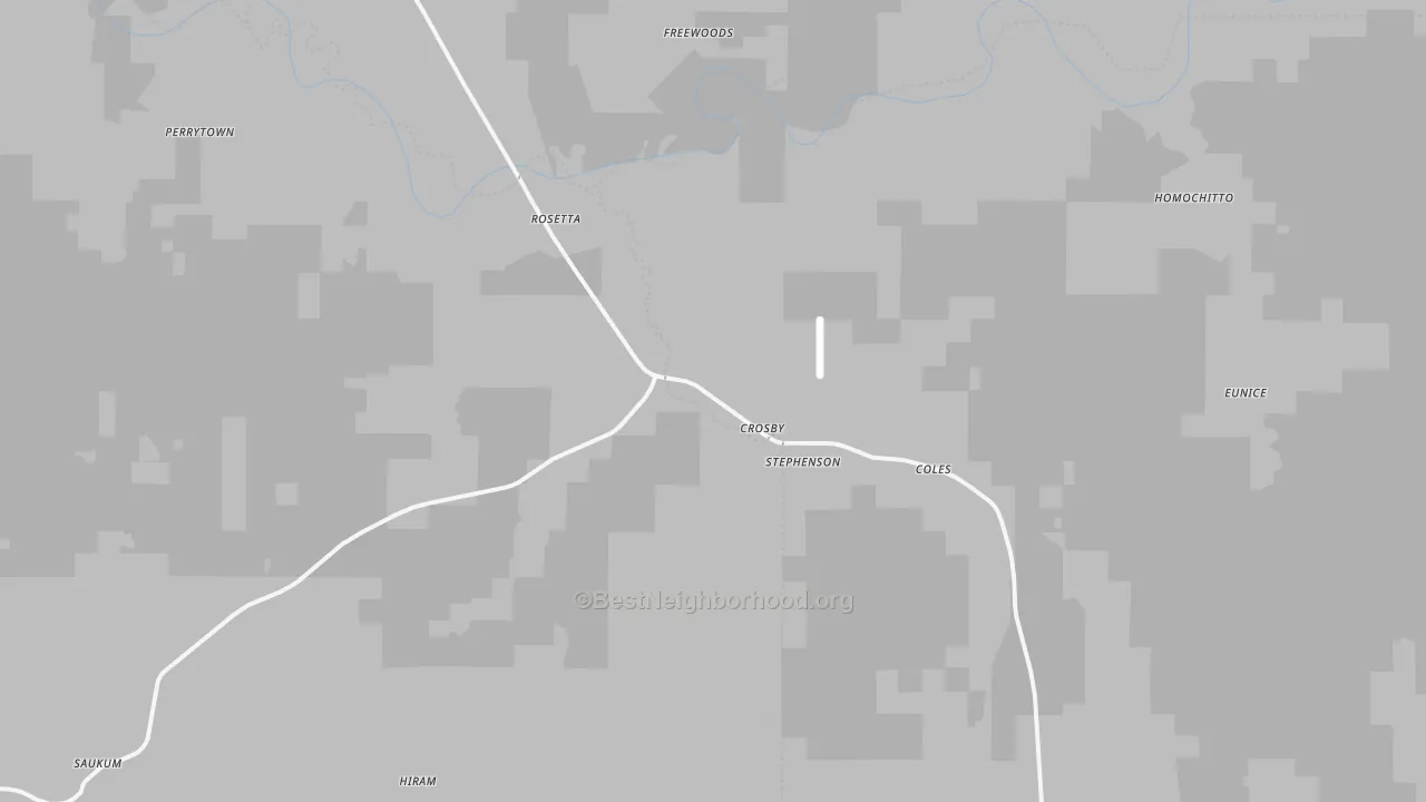 Bike Grade map of Crosby, MS
