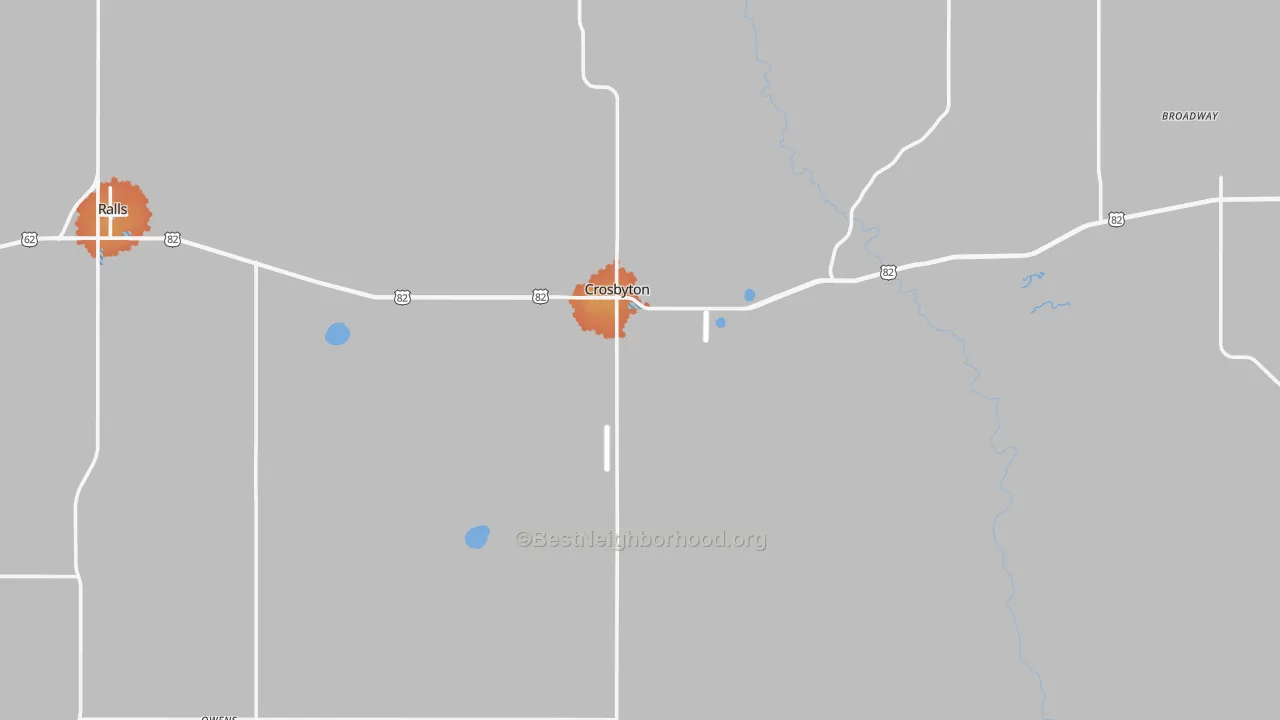 Bike Grade map of Crosbyton, TX