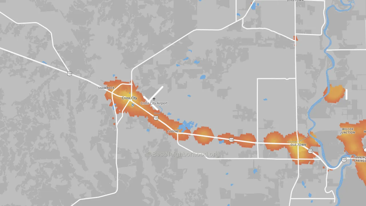 Bike Grade map of Cross City, FL
