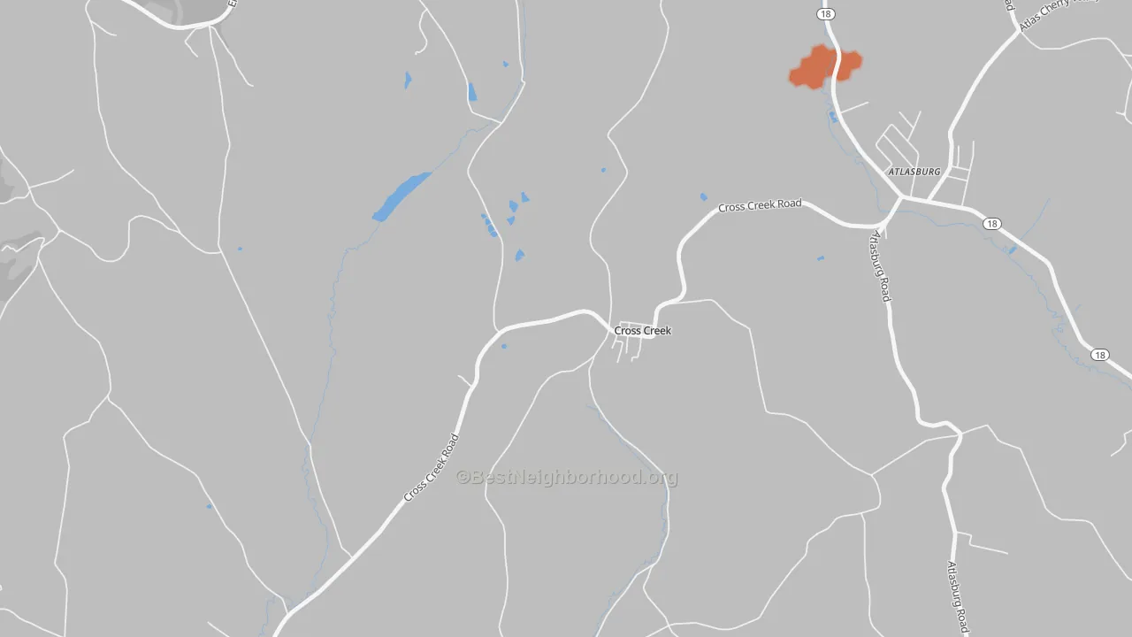 Bike Grade map of Cross Creek, PA