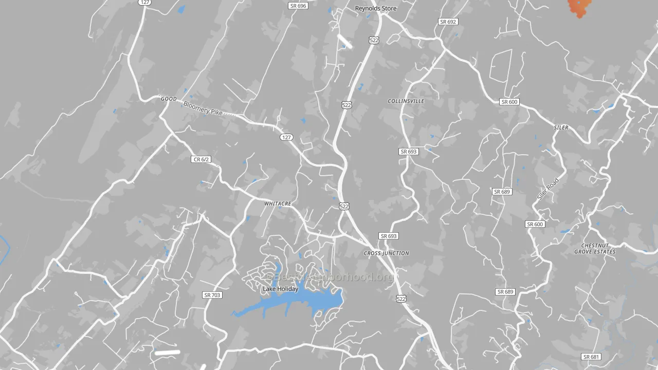 Bike Grade map of Cross Junction, VA