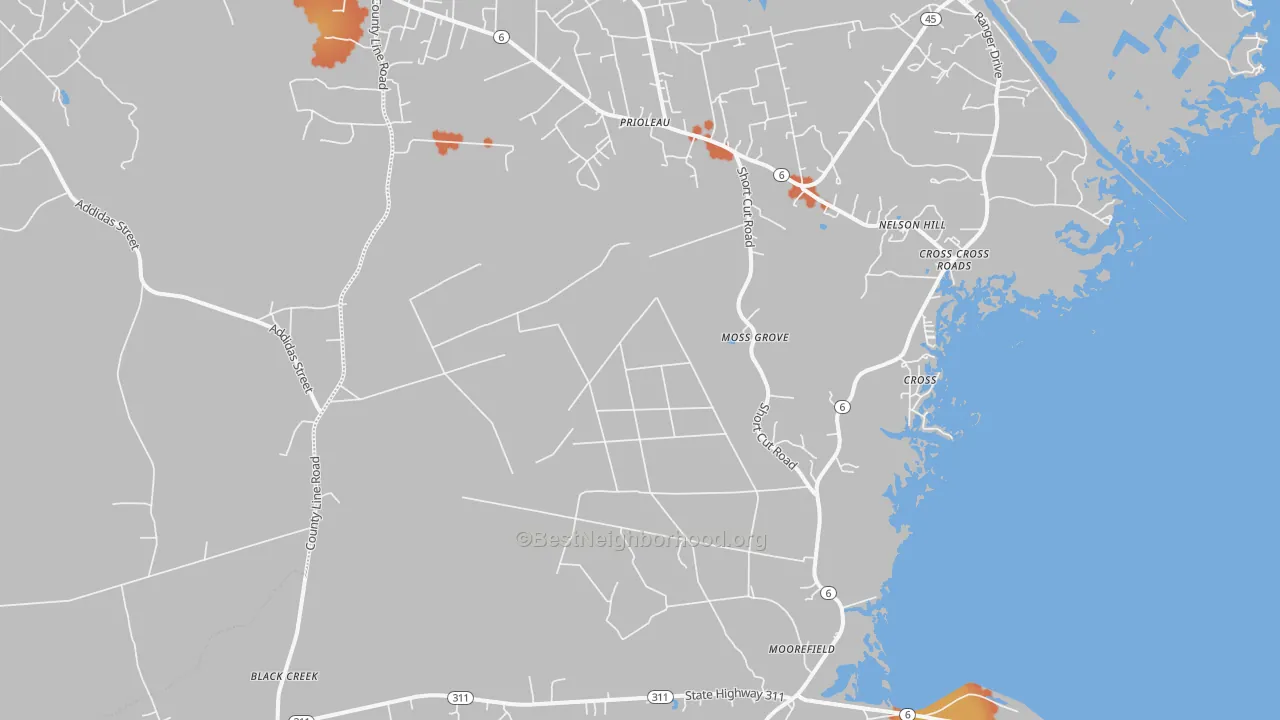 Bike Grade map of Cross, SC