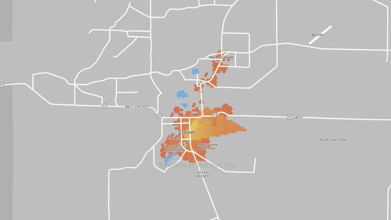 Bike Grade map of Crossett, AR