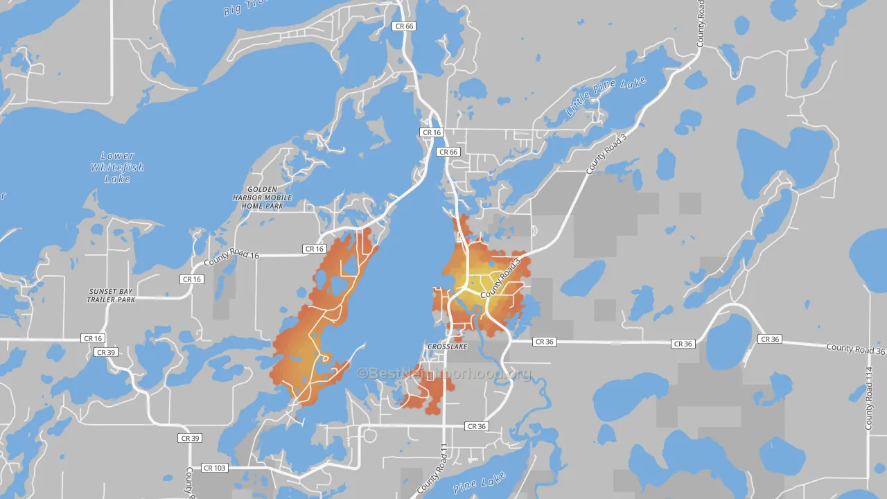 Bike Grade map of Crosslake, MN