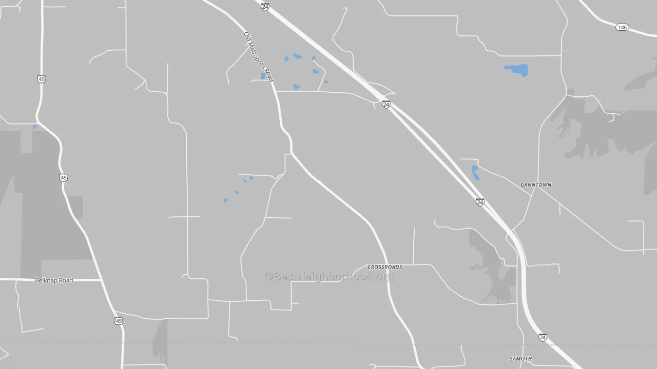 Bike Grade map of Crossroads, IL