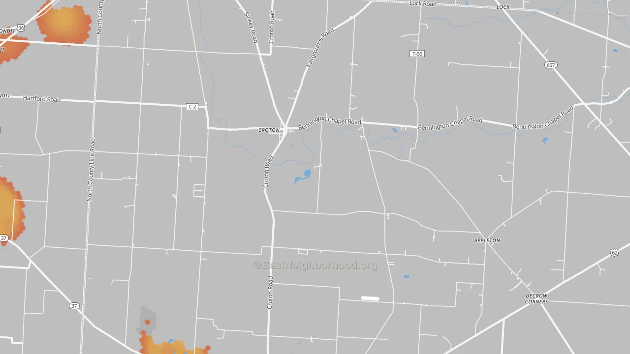 Bike Grade map of Croton, OH