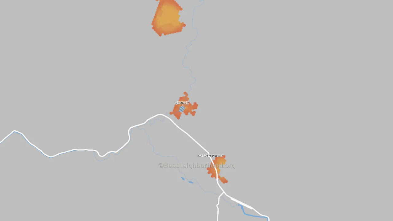 Bike Grade map of Crouch, ID
