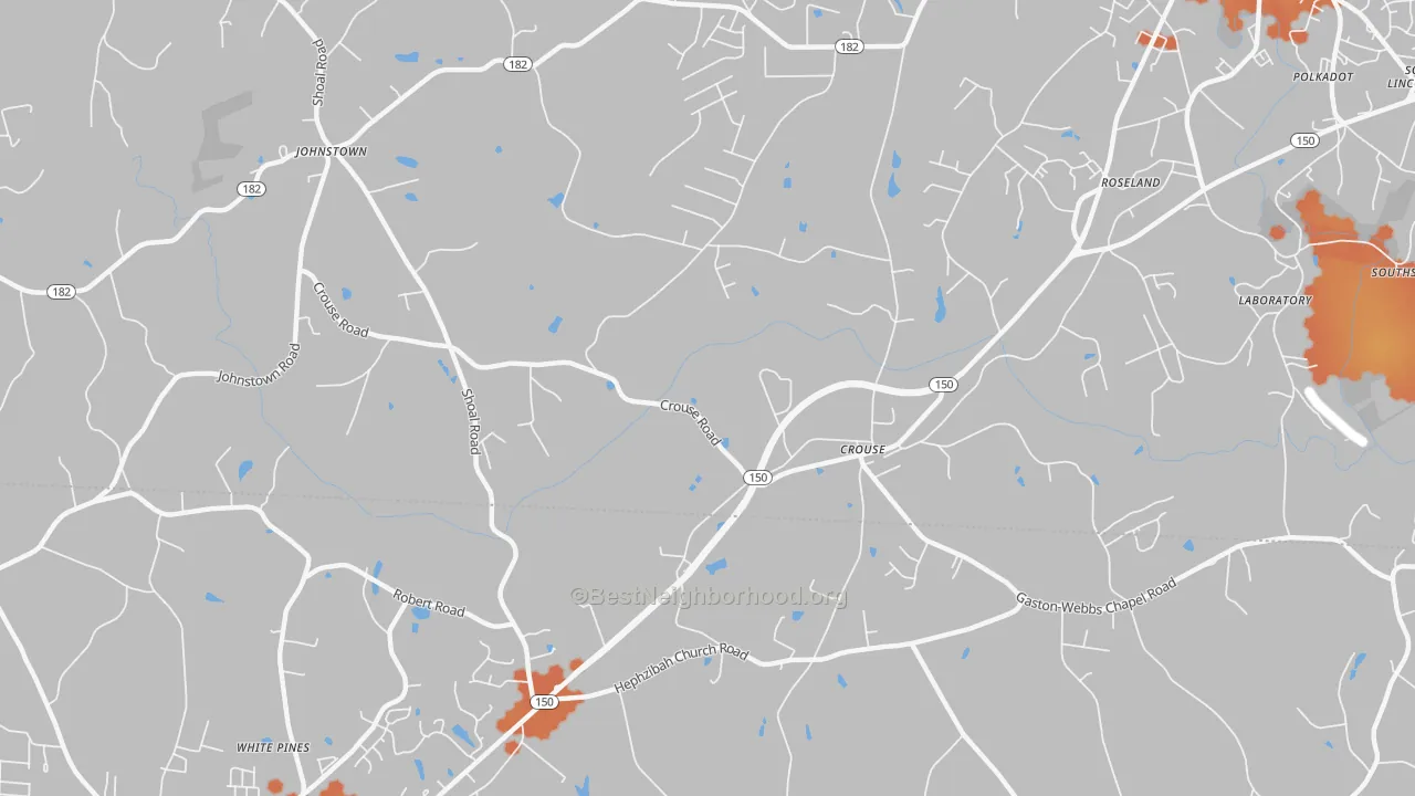 Bike Grade map of Crouse, NC