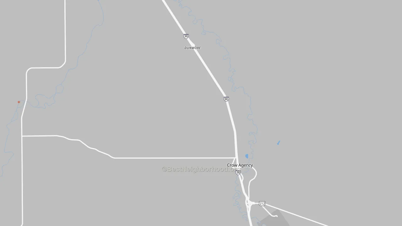 Bike Grade map of Crow Agency, MT