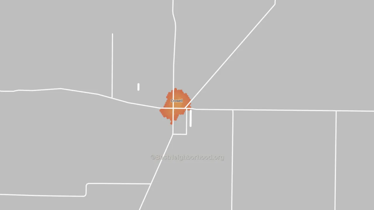 Bike Grade map of Crowell, TX