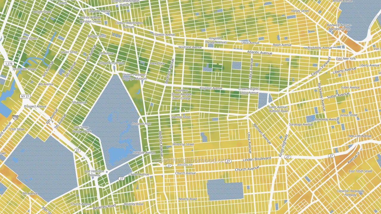 Bike Grade map of Crown Heights, Brooklyn, NY