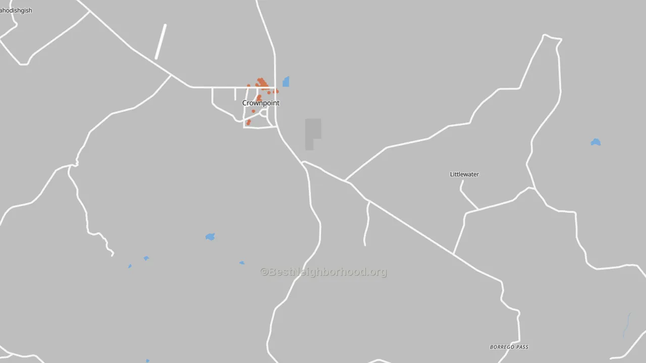 Bike Grade map of Crownpoint, NM