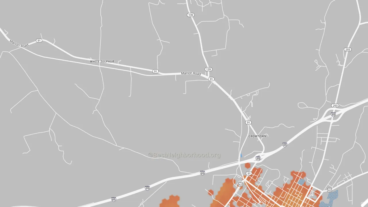 Bike Grade map of Crowtown, KY