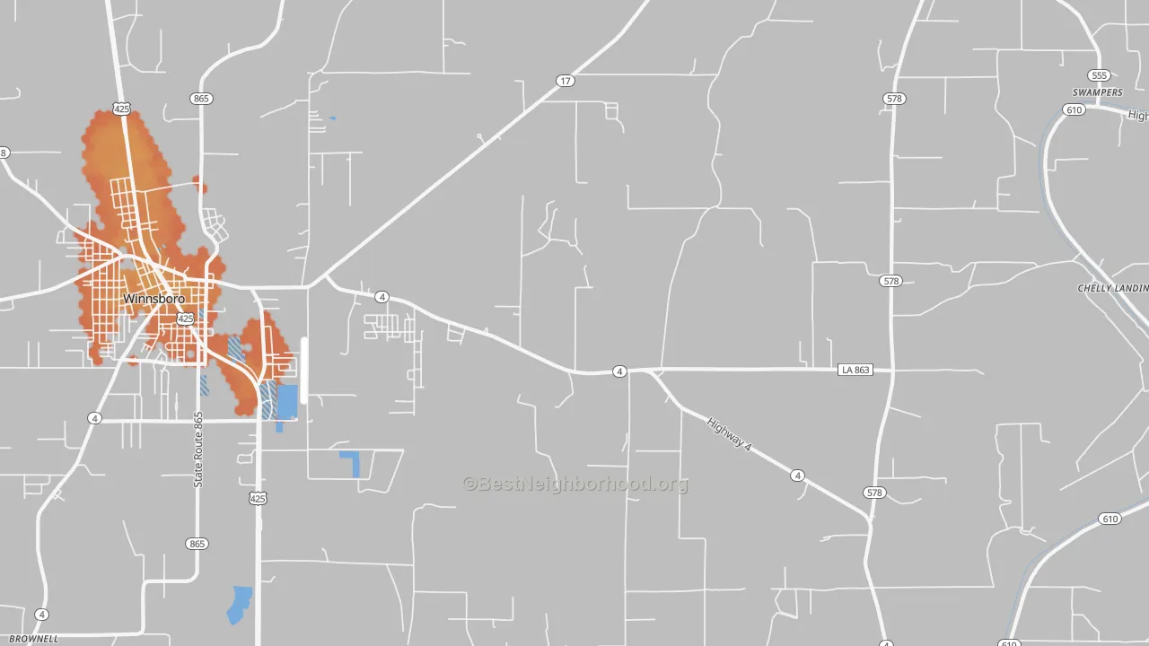 Bike Grade map of Crowville, LA