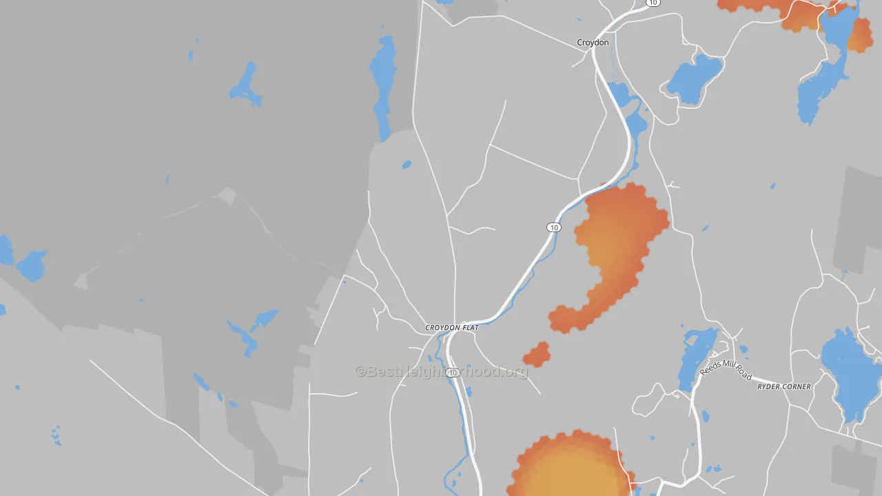 Bike Grade map of Croydon Flat, NH