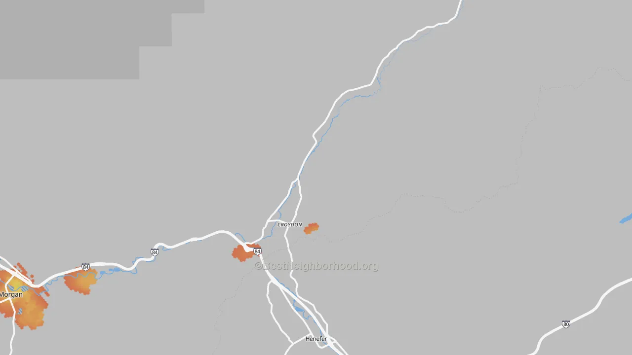 Bike Grade map of Croydon, UT