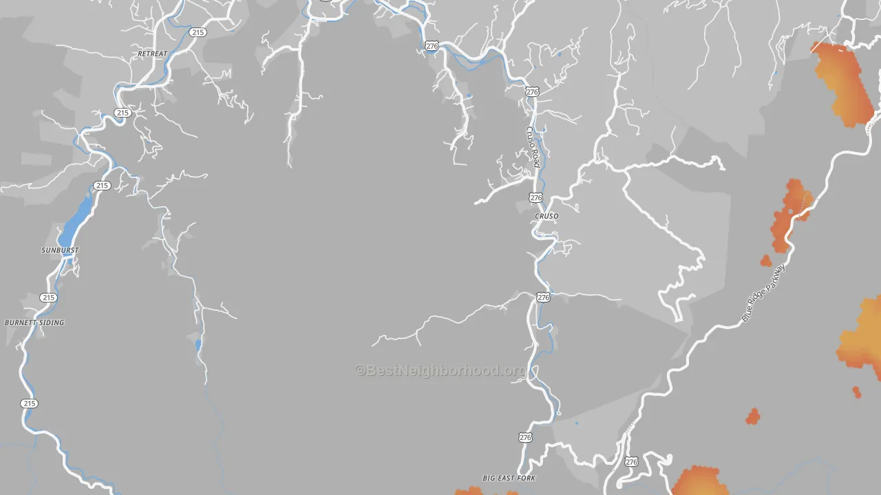 Bike Grade map of Cruso, NC