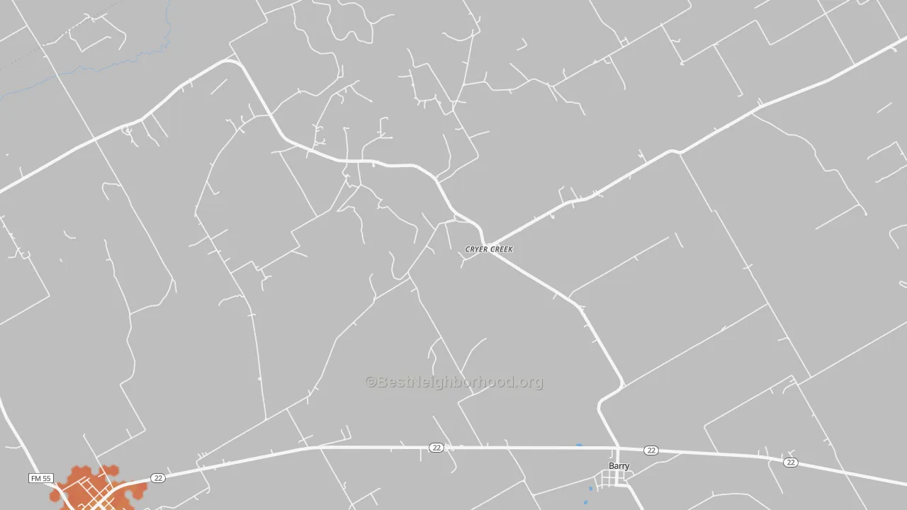 Bike Grade map of Cryer Creek, TX
