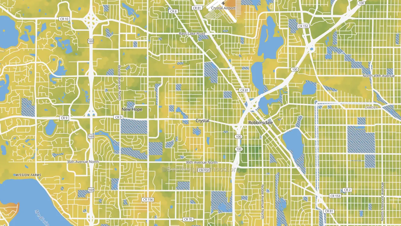 Bike Grade map of Crystal, MN