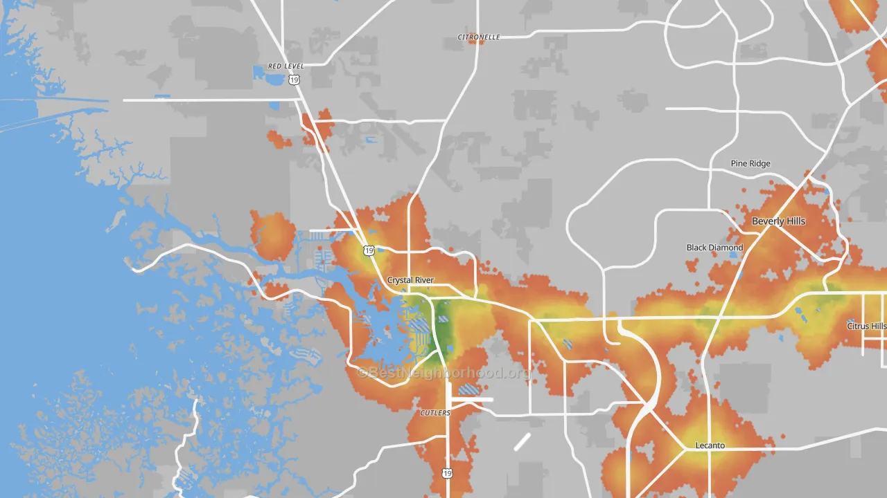 Bike Grade map of Crystal River, FL