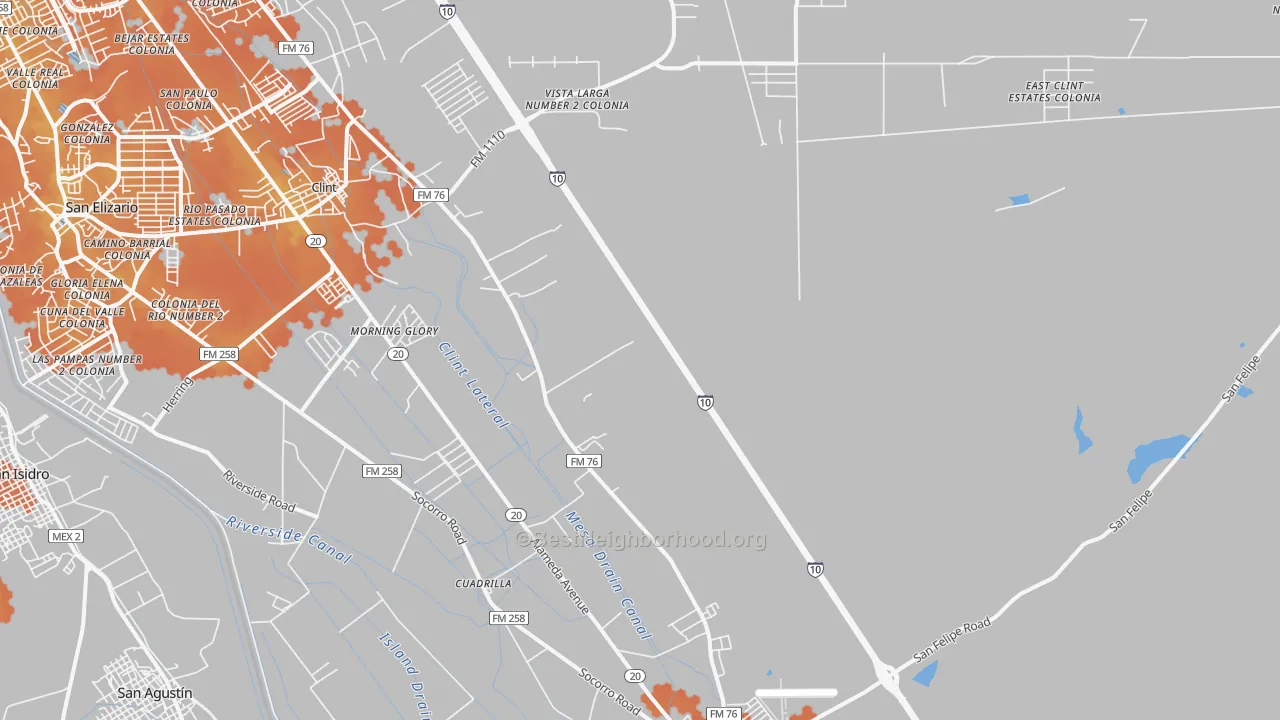 Bike Grade map of Cuadrilla, TX