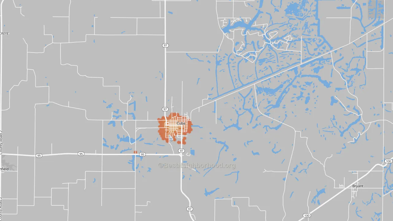 Bike Grade map of Cuba, IL
