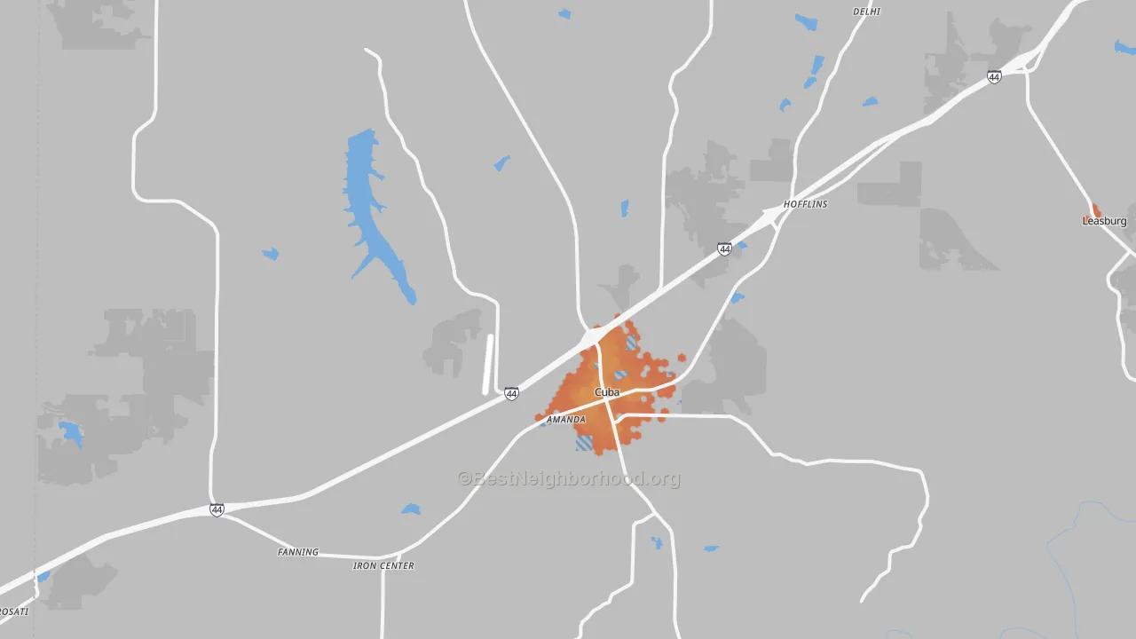 Bike Grade map of Cuba, MO