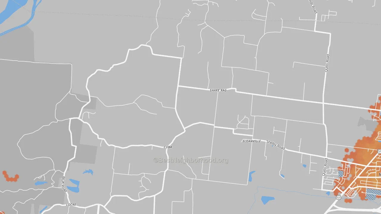 Bike Grade map of Cuba, TN