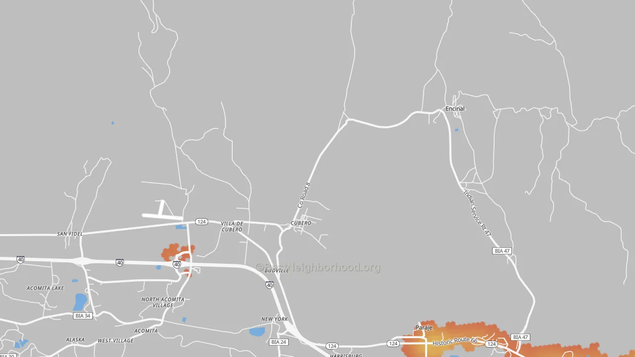 Bike Grade map of Cubero, NM