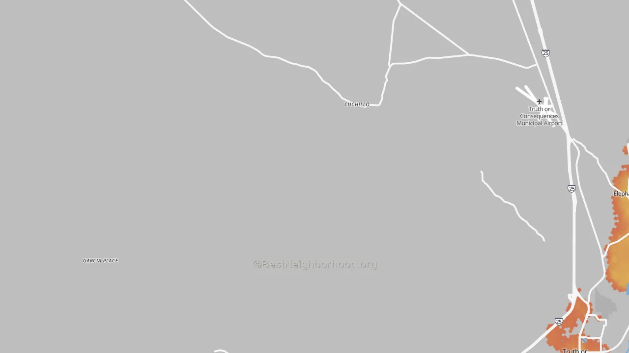 Bike Grade map of Cuchillo, NM