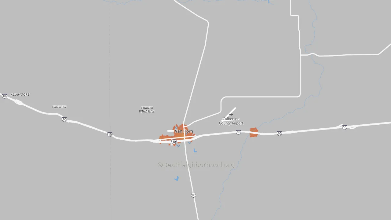 Bike Grade map of Culberson County, TX