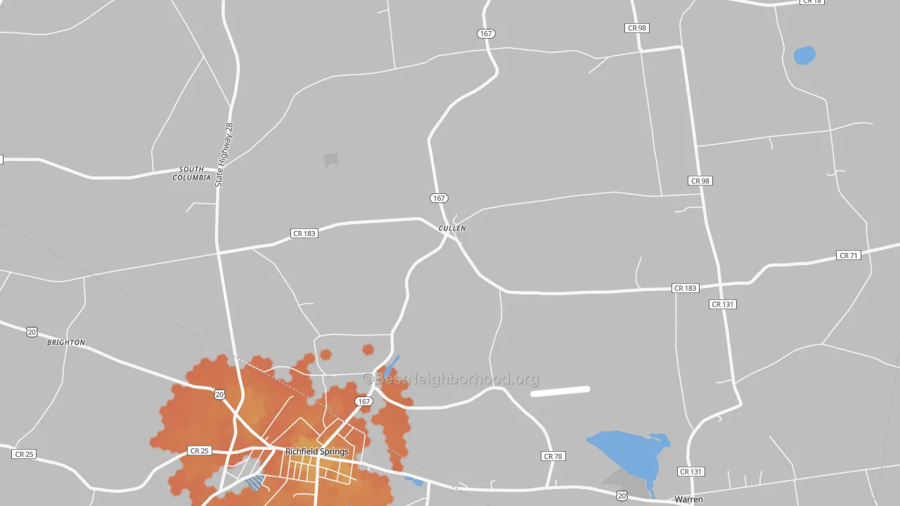 Bike Grade map of Cullen, NY