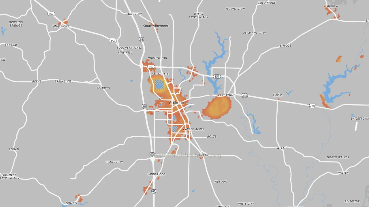 Bike Grade map of Cullman, AL