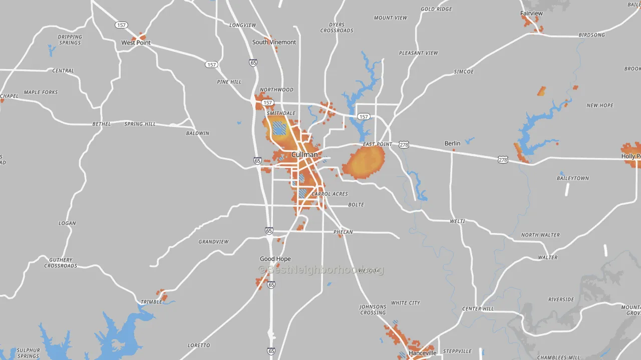 Bike Grade map of Cullman County, AL