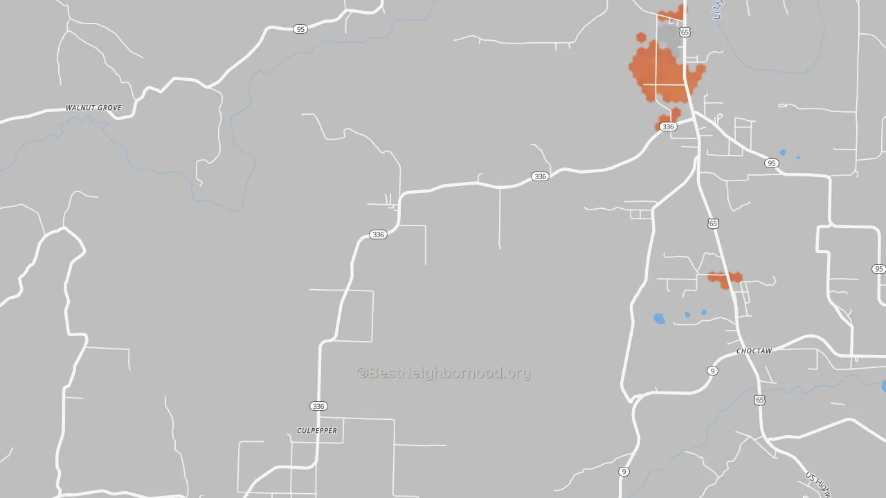 Bike Grade map of Culpeper, AR